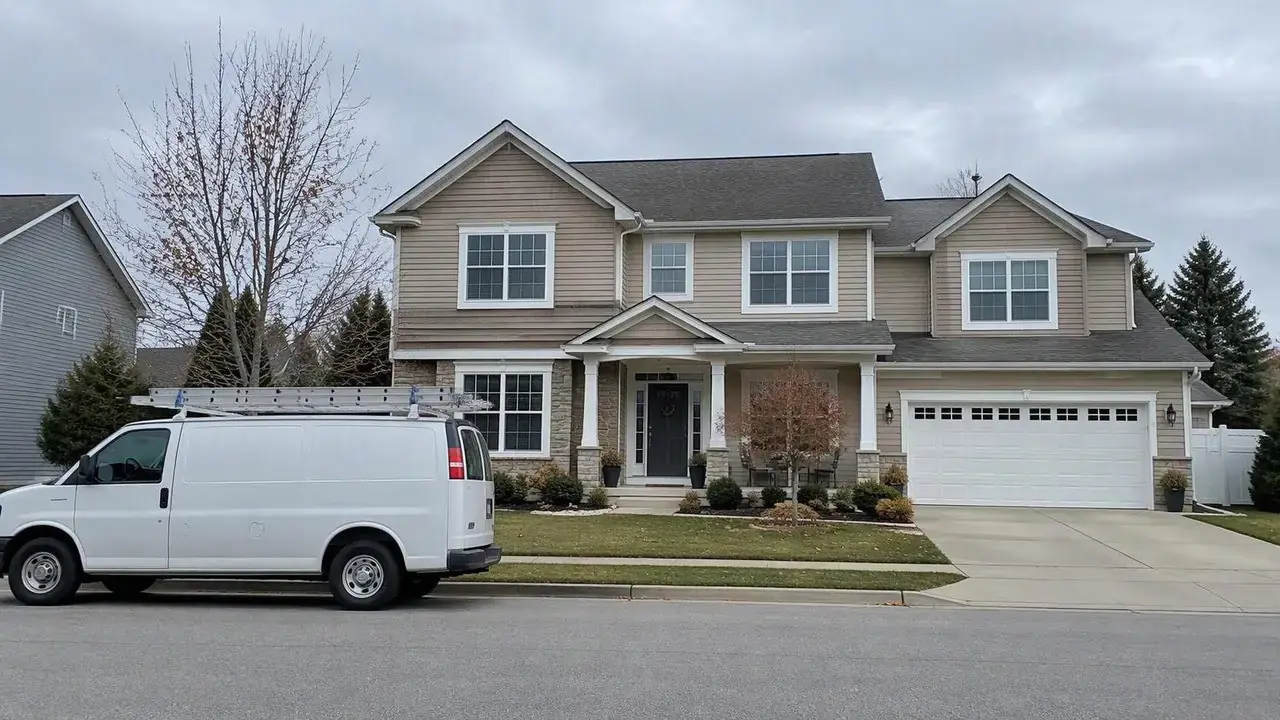 Suburban home with all new vinyl replacement windows